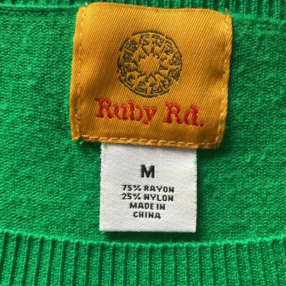 Ruby‎ Rd. Sweater with beaded flowers - Picture 3 of 6